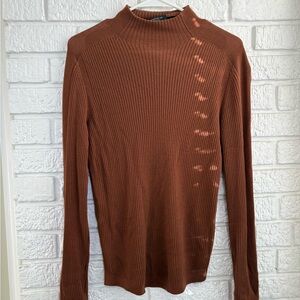 Lafayette 148 New York Rust Turtleneck Sweater